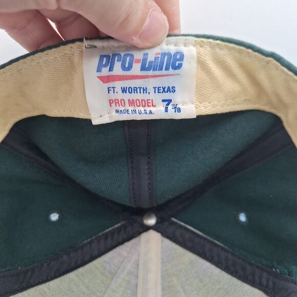 Vintage Notre Dame Fighting Irish Football Pro Line Fitted Hat Cap 7 3/8 Green - Picture 8 of 8
